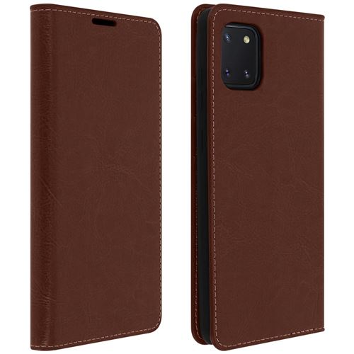 Étui pour Samsung Galaxy Note 10 Lite Cuir Porte cartes Support Vidéo marron foncé
