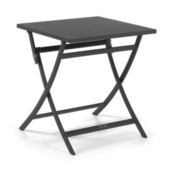 Table Pliante Carree En Alu Anthracite 70 X 70 Cm Grace Mobilier