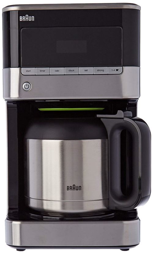 Braun Kf7125bk Cafetière De 12 Tasses Programmable, 1000 W, Inox/noir