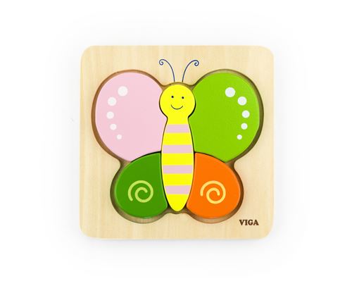 Viga Toys puzzle en bois forme papillon 4 pièces