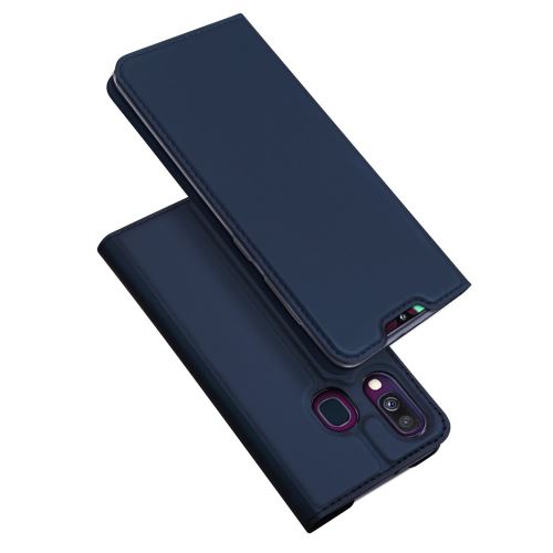 Etui en PU Skin Pro Series stand flip bleu foncé pour votre Samsung Galaxy A40