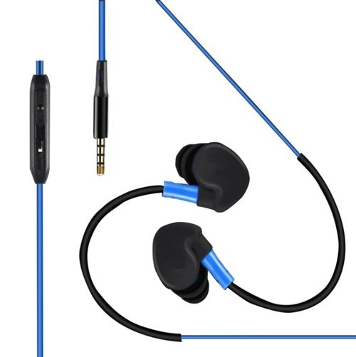 Ecouteurs Sport pour Gionee S Plus Smartphone avec Micro et Bouton Reglage Son Kit Main Libre INTRA-AURICULAIRE Jack Universel (BLEU)