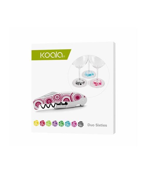 Kit smart fun et fun 60's - 1 tire-bouchon - 8 marque-verre assortis