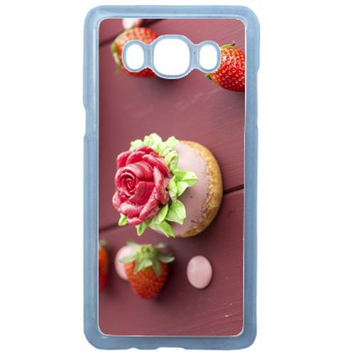 Coque Choux Cup Cake Fraise Rose Compatible Samsung Galaxy J3 2016 Transparent