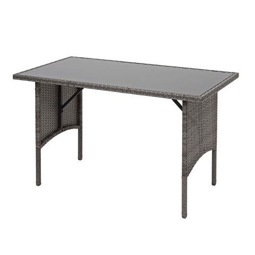 Table en polyrotin MENDLER HWC-G16, table de jardin, gastronomie 112x60cm gris