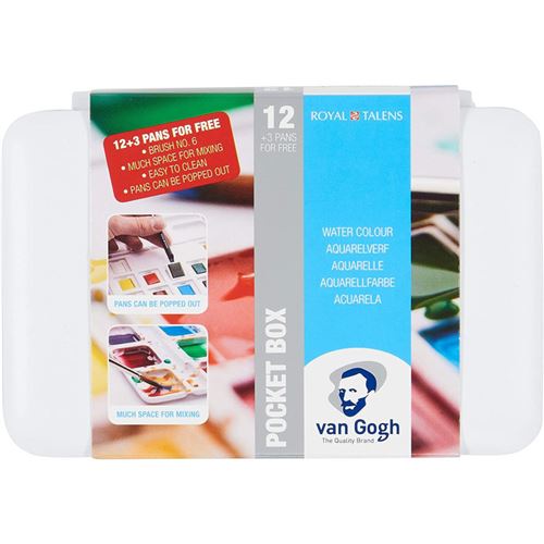 Bo&icirc;te peinture aquarelle Van Gogh Pocket Box 12 godets + 3