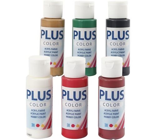 Lot de peinture acrylique Plus Color - 6 x 60 ml - Noël