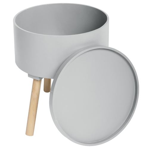 Table d'Appoint avec Rangement Oshi 45cm Gris
