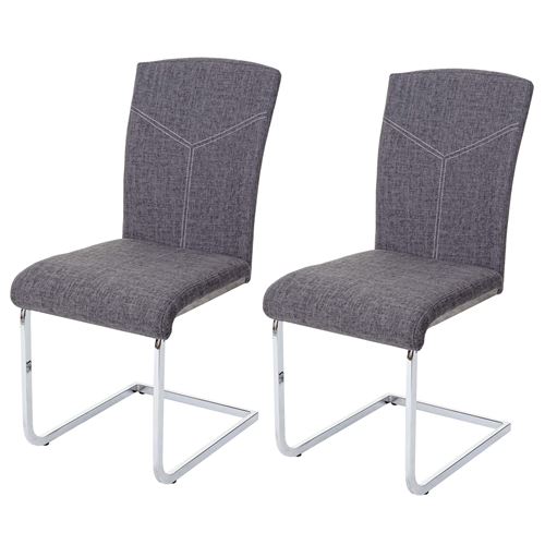 Chaise de salle à manger MENDLER HWC-F36 tissu gris