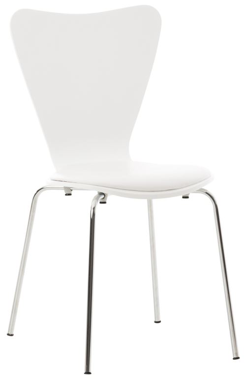 Chaise empilable Calisto similicuir , Blanc / Blanc