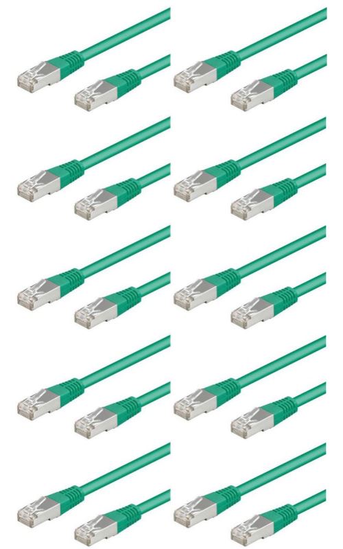 10 câbles RJ45 vert cat5e F/UTP - 3m