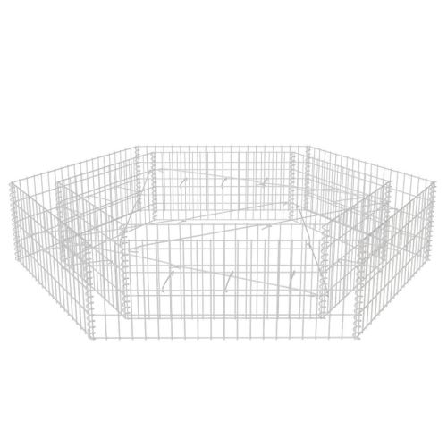 Vidaxl lit sur&eacute;lev&eacute; &agrave; gabion hexagonale 200x173x40 cm 142536
