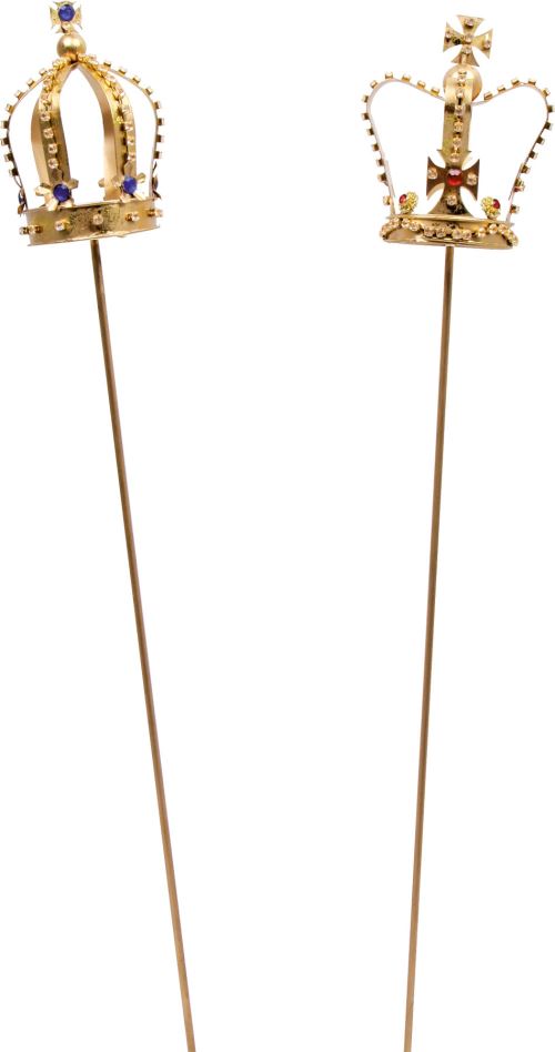 Small Foot bâtonnets de décoration avec couronne en or 2 pièces