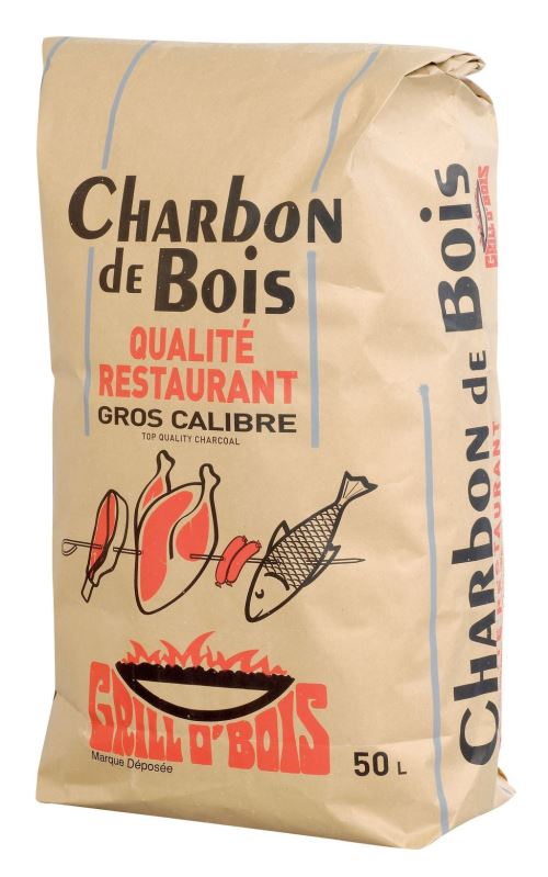 Charbon de bois 50l 'qualité restaurant' grill o'bois