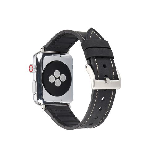 Bracelet en PU enduit souple noir pour votre Apple Watch Series 4 40mm/Series 3 2 1 38mm