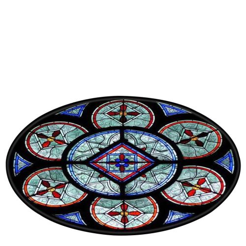 Notre-Dame de fenêtre en verre éléments Couverture ronde de bain tapis 120cm BT549