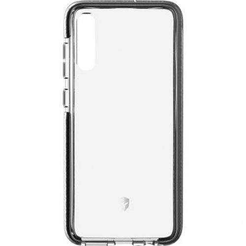 Coque pour Samsung A70 semi-rigide Force Case Life transparente et contour gris foncé