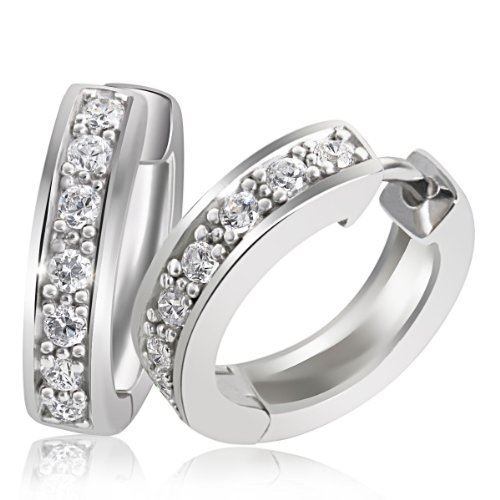 Goldmaid - Boucles d'oreilles créoles - Argent 925/1000 - Oxyde de Zirconium