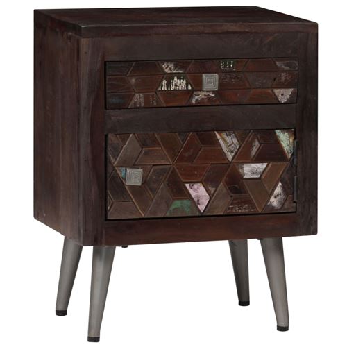 vidaXL Table de chevet Bois de récupération solide 40 x 30 x 50 cm