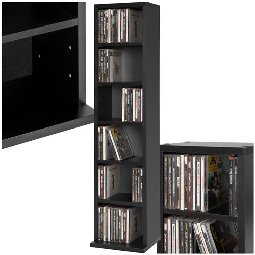 TecTake Range CD 6 niches 102 CD - noir