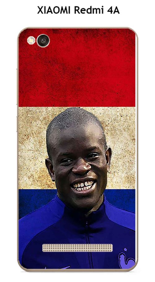 Coque XIAOMI Redmi 4A design N'Golo Kanté & Drapeaux