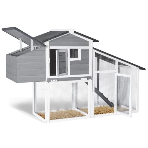 Poulailler Comfort Gris Avec Pondoir En Bois