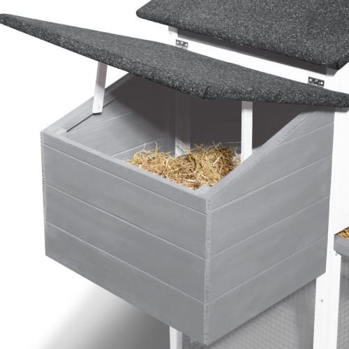 Poulailler Comfort Gris Avec Pondoir En Bois