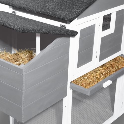 Poulailler Comfort Gris Avec Pondoir En Bois