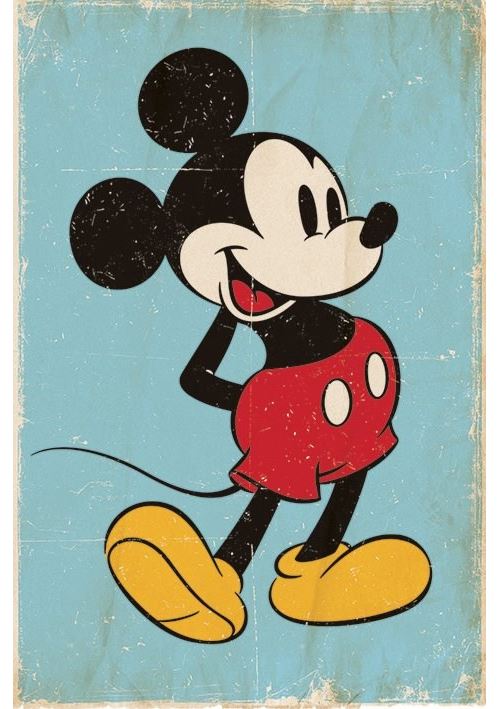 Mickey Mouse : Rétro Poster grand format 61 x 91.5 cm