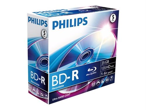 Philips BR2S6J05C - BD-R x 5 - 25 Go - support de stockage