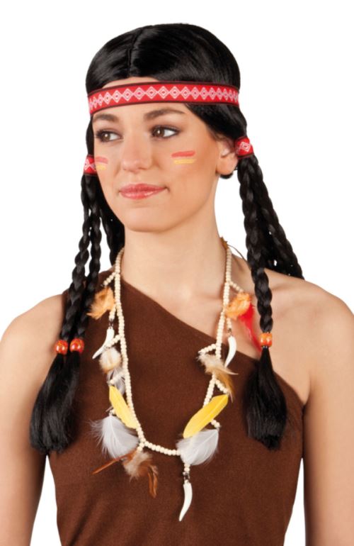Boland collier avec plumes indien 90 cm beige