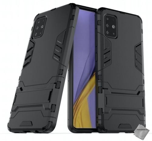 Coque rigide anti choc pour Samsung Galaxy A51 avec verre trempe - NOIR