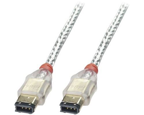 Lindy Premium - IEEE 1394-kabel - 6-PIN FireWire (M) naar 6-PIN FireWire (M) - 2 m - gevormd - transparant