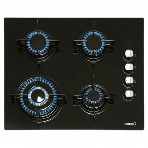 Plaque au gaz Cata CI631BK 1412 60 cm Noir Verre (4 cuisinière)