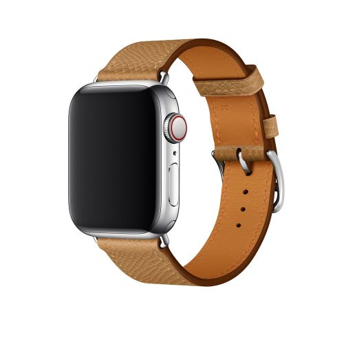 Bracelet en cuir véritable marron clair pour votre Apple Watch Series 5/4 40mm/Series 3/2/1 38mm
