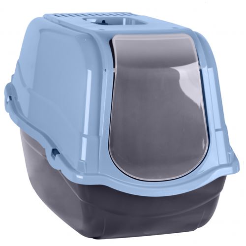 Maison de toilette pour chat - L 55 x l 40 x H 40 cm - Bleu