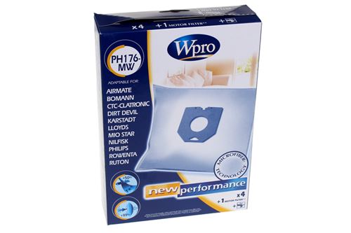 Wpro PH176-MW 4 Sacs pour aspirateur Philips