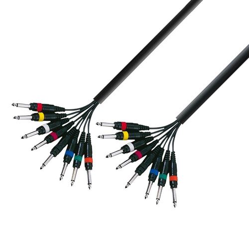 Adam Hall Cables K3L8PP0300 Série 3 Star Câble Multipaire 8 x Jack 6,35 mm Mono vers 8 x Jack 6,35 mm Mono 3 m