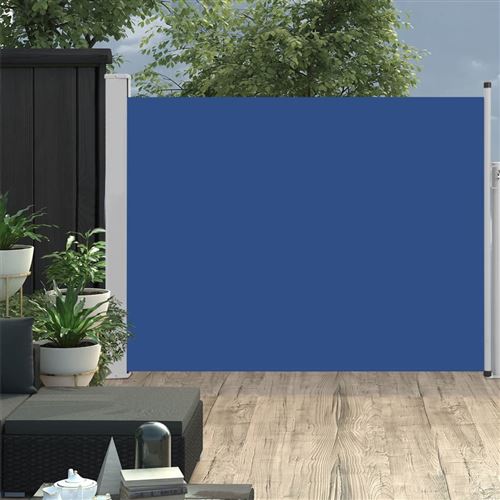 Auvent latéral rétractable de patio 170x500 cm Bleu