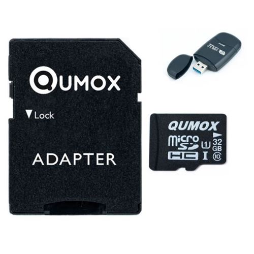 Carte Mémoire Micro SD 32Go（Blanc Bleu）+ Adaptateur SD + clé USB adaptateur