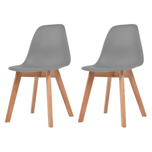 vidaXL Chaise de salle à manger 2 pcs Gris