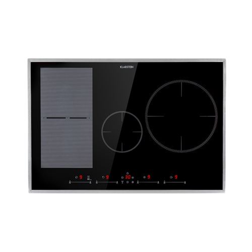 Klarstein Delicatessa 77 Hybrid Prime - Plaque de cuisson á induction encastrable , 4 zones, vitrocéramique - Noir