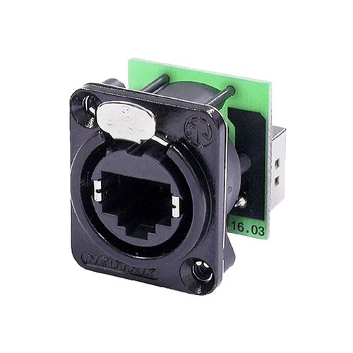Neutrik NE8FDP-B RJ45 Embase avec connecteur intégré plaqué chrome Noir
