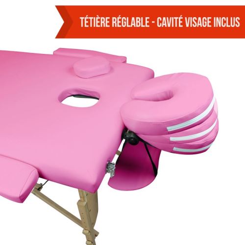 Vivezen ® Table de massage pliante 2 zones en bois avec panneau Reiki Accessoires et housse de transport 10 coloris Norme CE