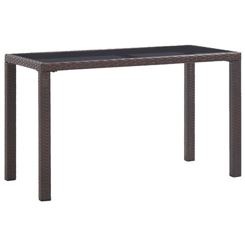 Table de jardin Marron 123x60x74 cm R&eacute;sine tress&eacute;e Vidaxl Marron