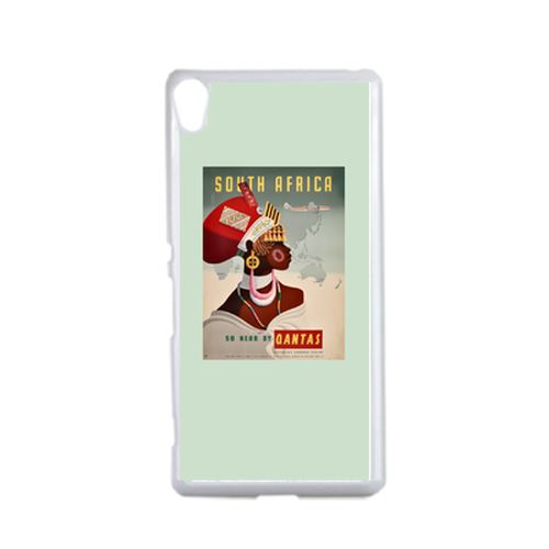 Coque Vintage Poster Afrique Du Sud Rtro Compatible Sony Xperia X Transparent