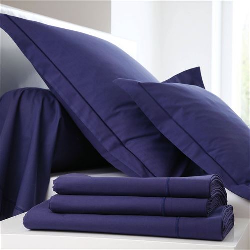 Drap Coton BLANC DES VOSGES - Marine - 280 x 320 cm