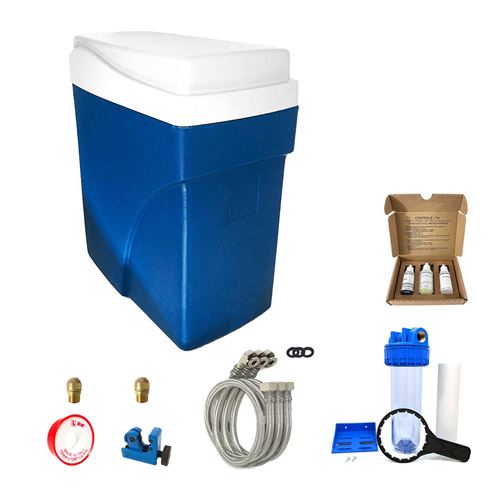 Adoucisseur eau 3,3L 1,5 m3/h sans électricité 2 à 4 personnes Complet avec Accessoires - simplex ultra compact - Fabrication Française