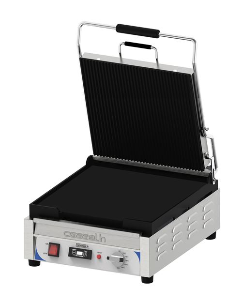 Grill Panini XL Premium Rainurée / Lisse avec Minuteur - Casselin - Inox