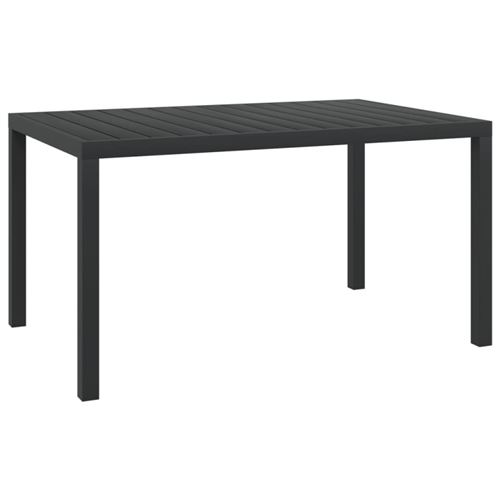 Vidaxl Noir Table De Jardin 150 X 90 X 74 Cm Aluminium Et Wpc